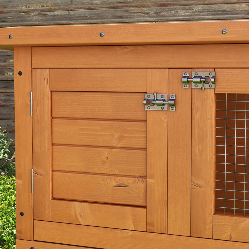 Rabbit Hutch Outdoor Pet Cage with Opening Roof, Wooden