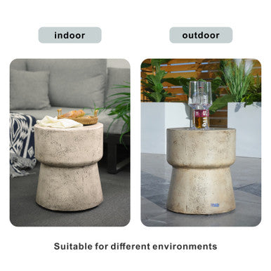 Outdoor Imitation Wood Waterproof Cylindrical Edge Coffee Table - PAT-2464ST