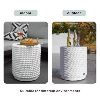 White Waterproof Outdoor Side Table - PAT-2462ST