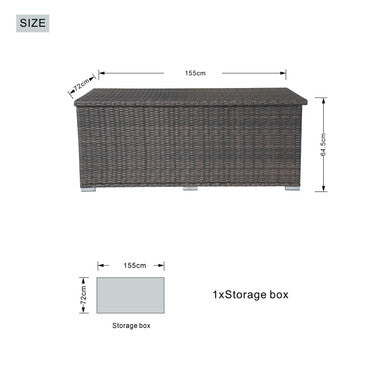 Medium Outdoor Rectangular Woven Rattan Storage Box - PA-3256M