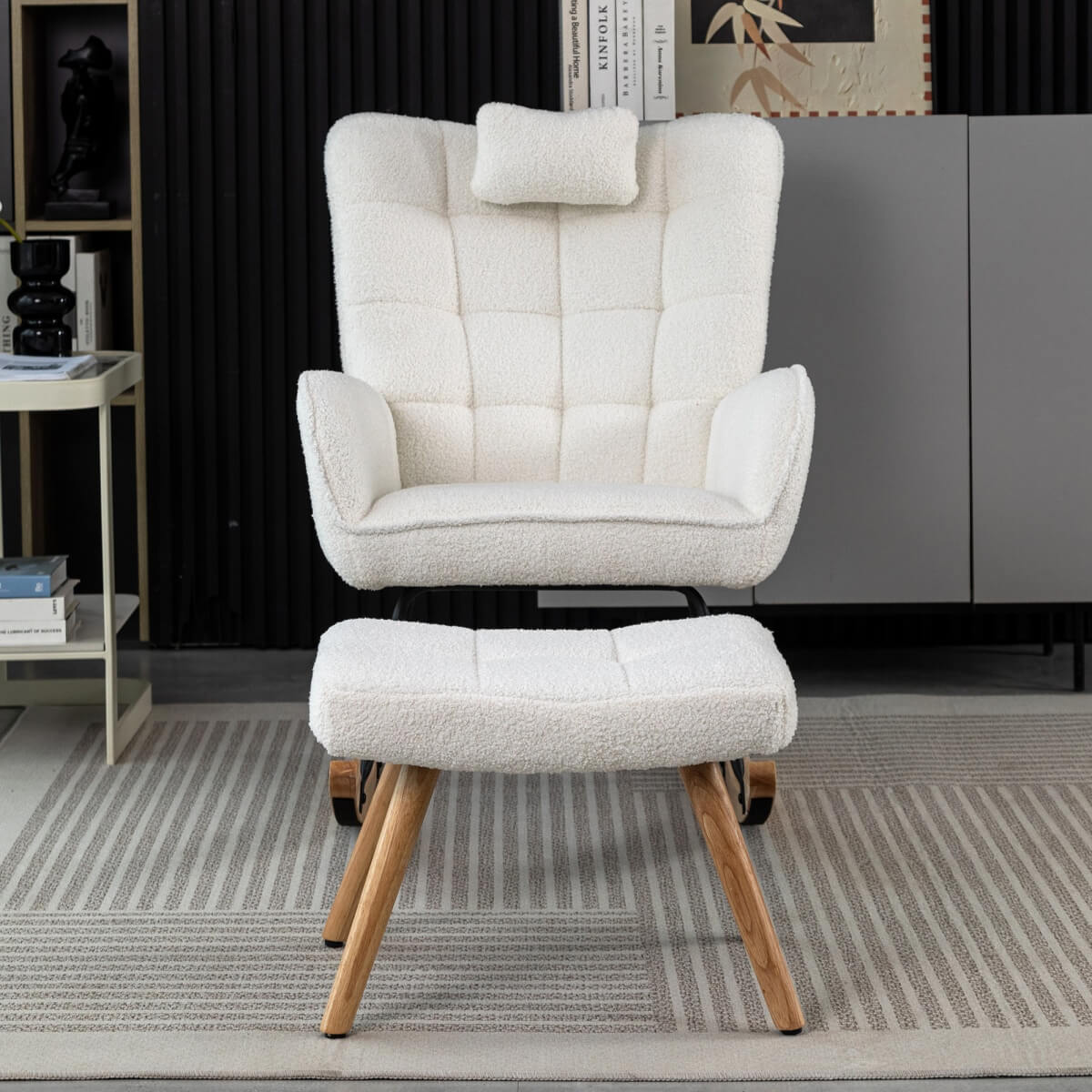 Rocking Recliner Chair - Padded Lounge Chair with Cushion for Living Room and Bedroom