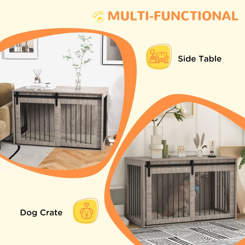 Dog Crate Furniture, 118cm, Removable Cushion, Extra Large - Walnut Brown