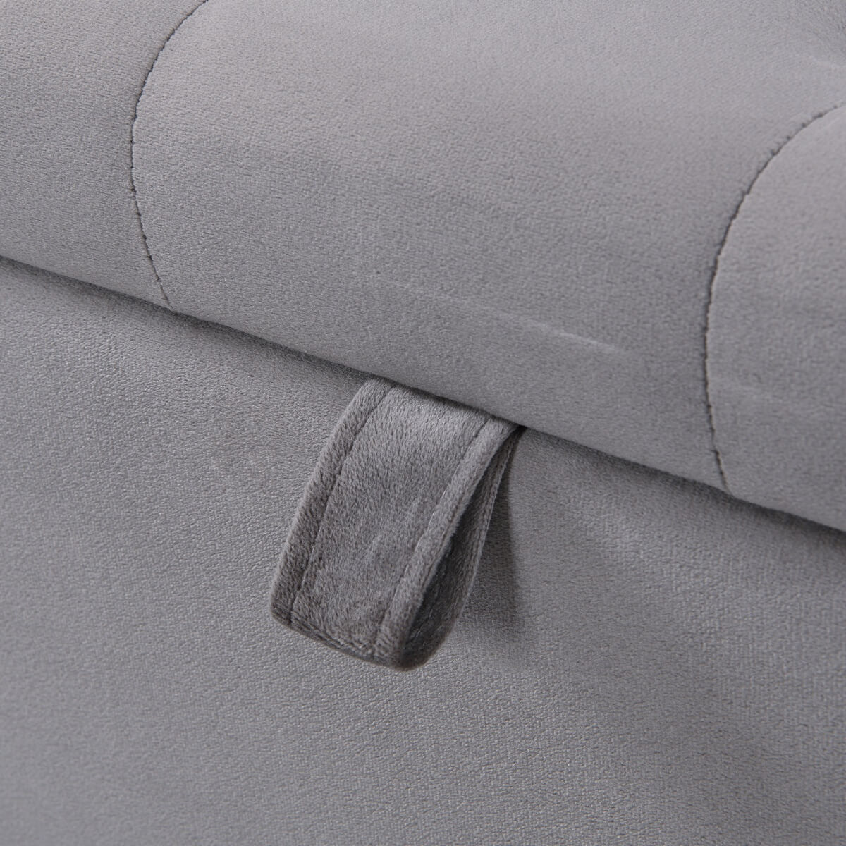 Velvet Storage Bench - Soft Upholstered Seat, 135x41x42cm, Grey