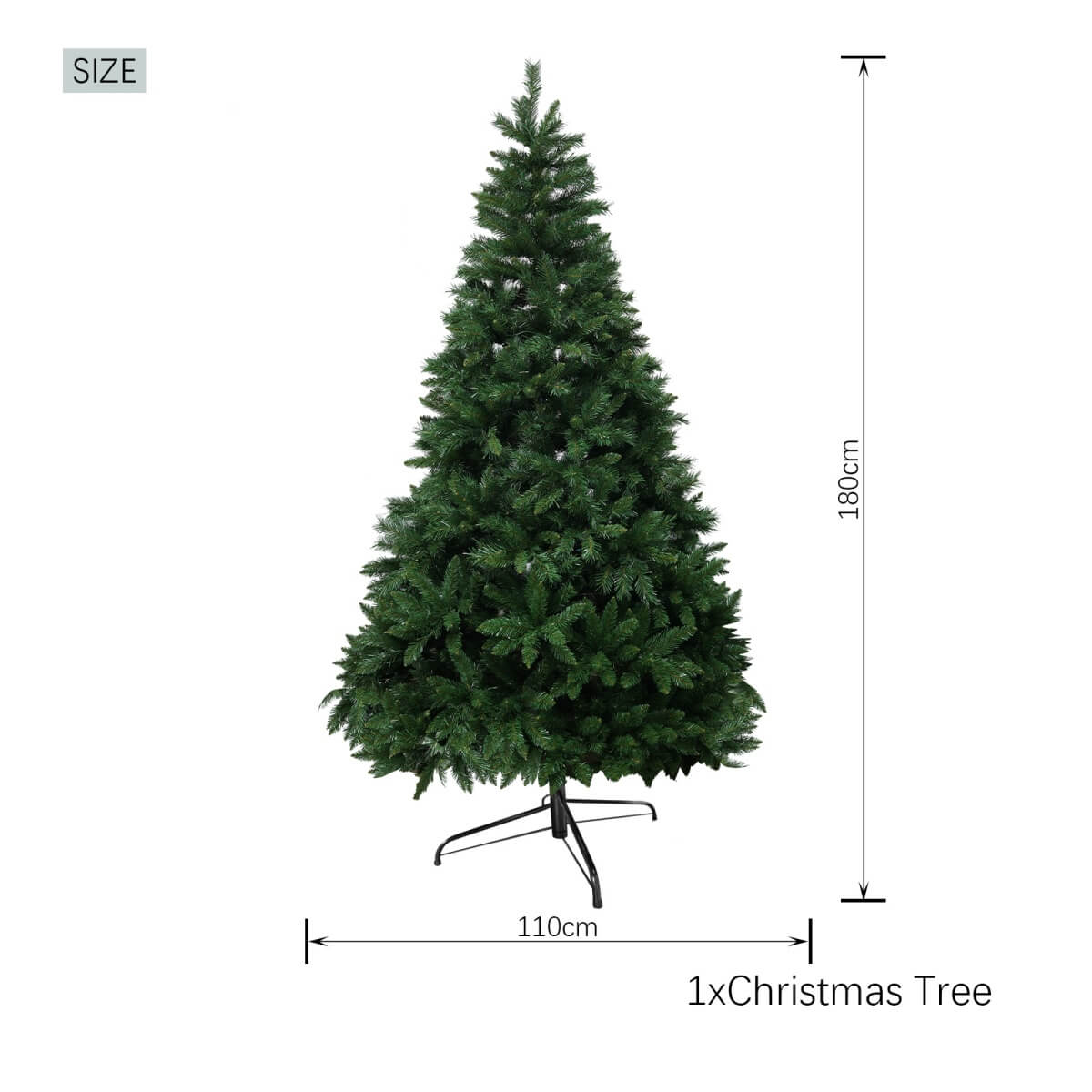 Artificial Christmas Tree with Colour LED Lights ¨C Realistic PVC Xmas Tree, Pre-Lit, 6ft & 7ft, Metal Stand