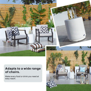White Waterproof Outdoor Side Table - PAT-2462ST