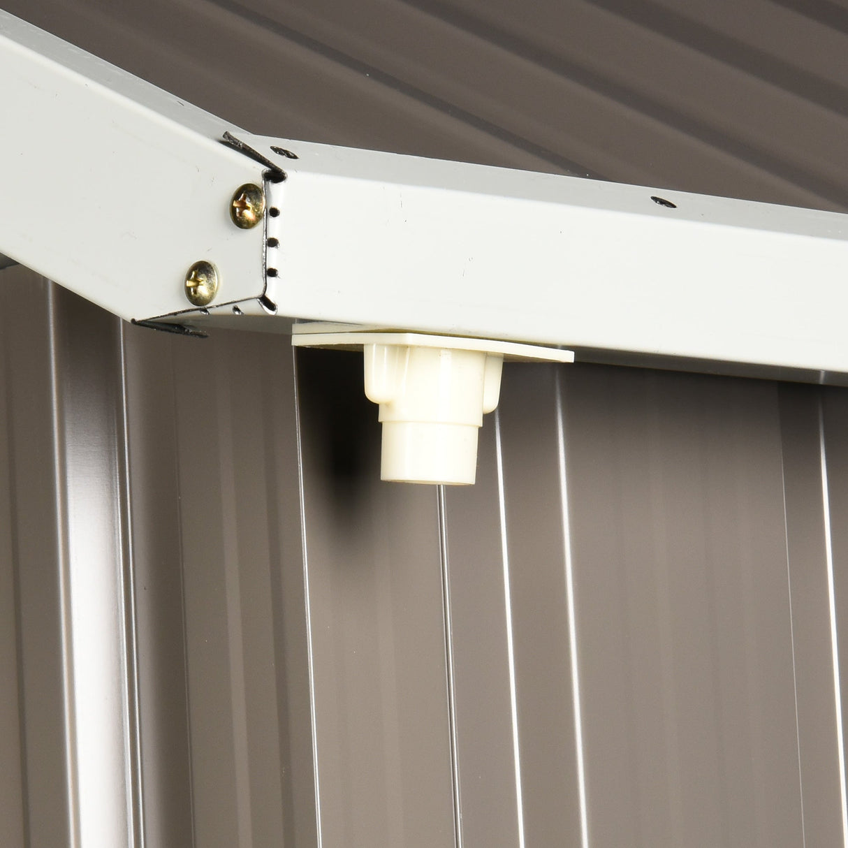 8 x 6 ft Galvanised Garden Shed with Double Doors and Air Vents, Grey