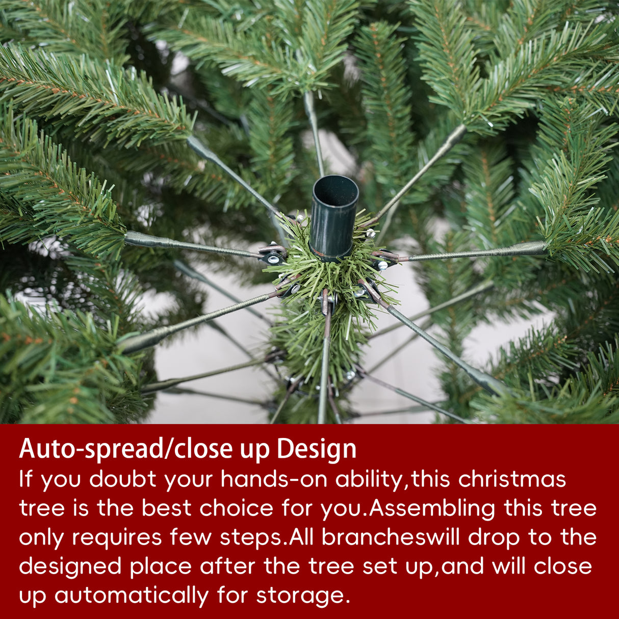 Realistic Full Green Artificial Christmas Tree - Premium PVC Xmas Tree for Indoor Home & Festive Decoration, 6ft/7ft