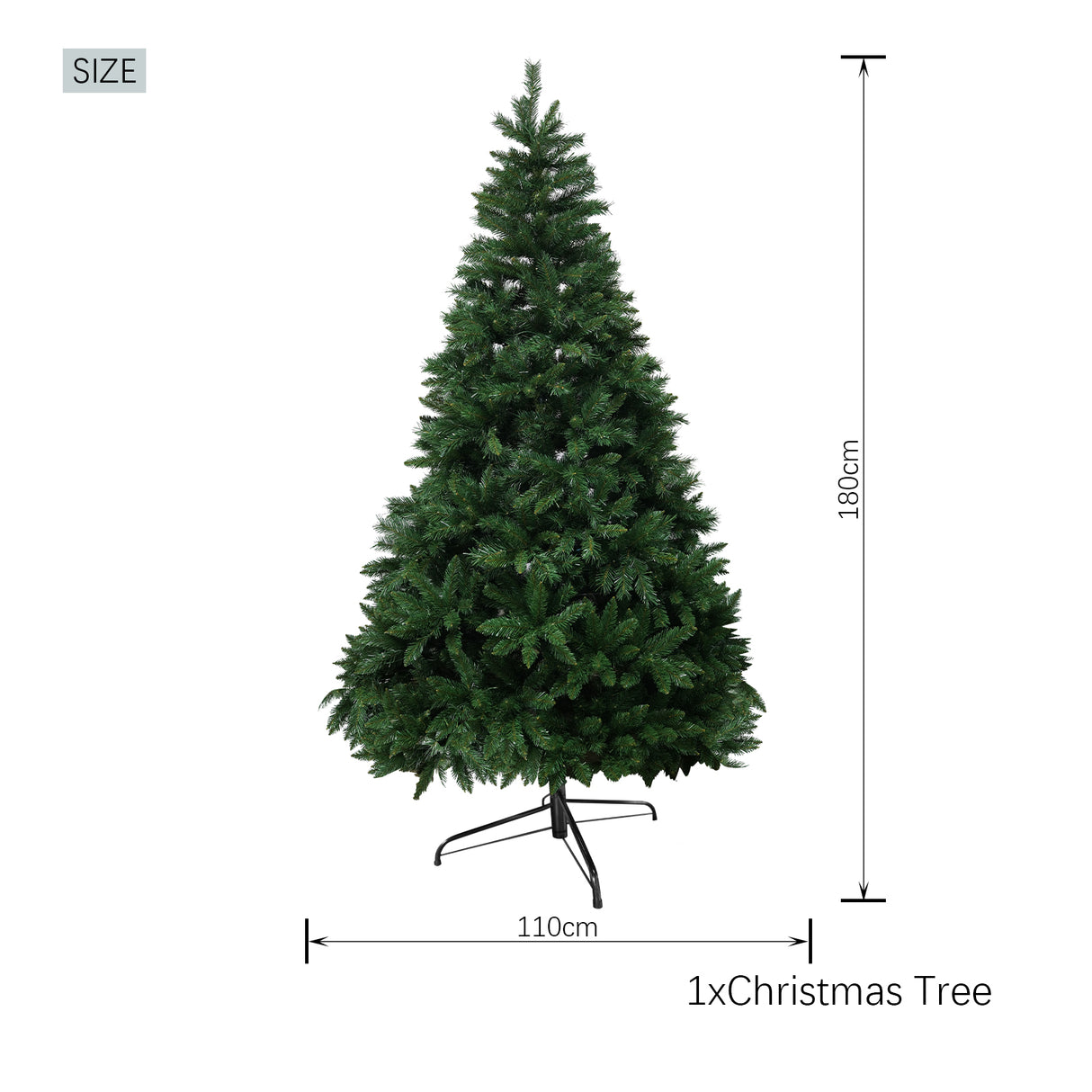 Realistic Full Green Artificial Christmas Tree - Premium PVC Xmas Tree for Indoor Home & Festive Decoration, 6ft/7ft