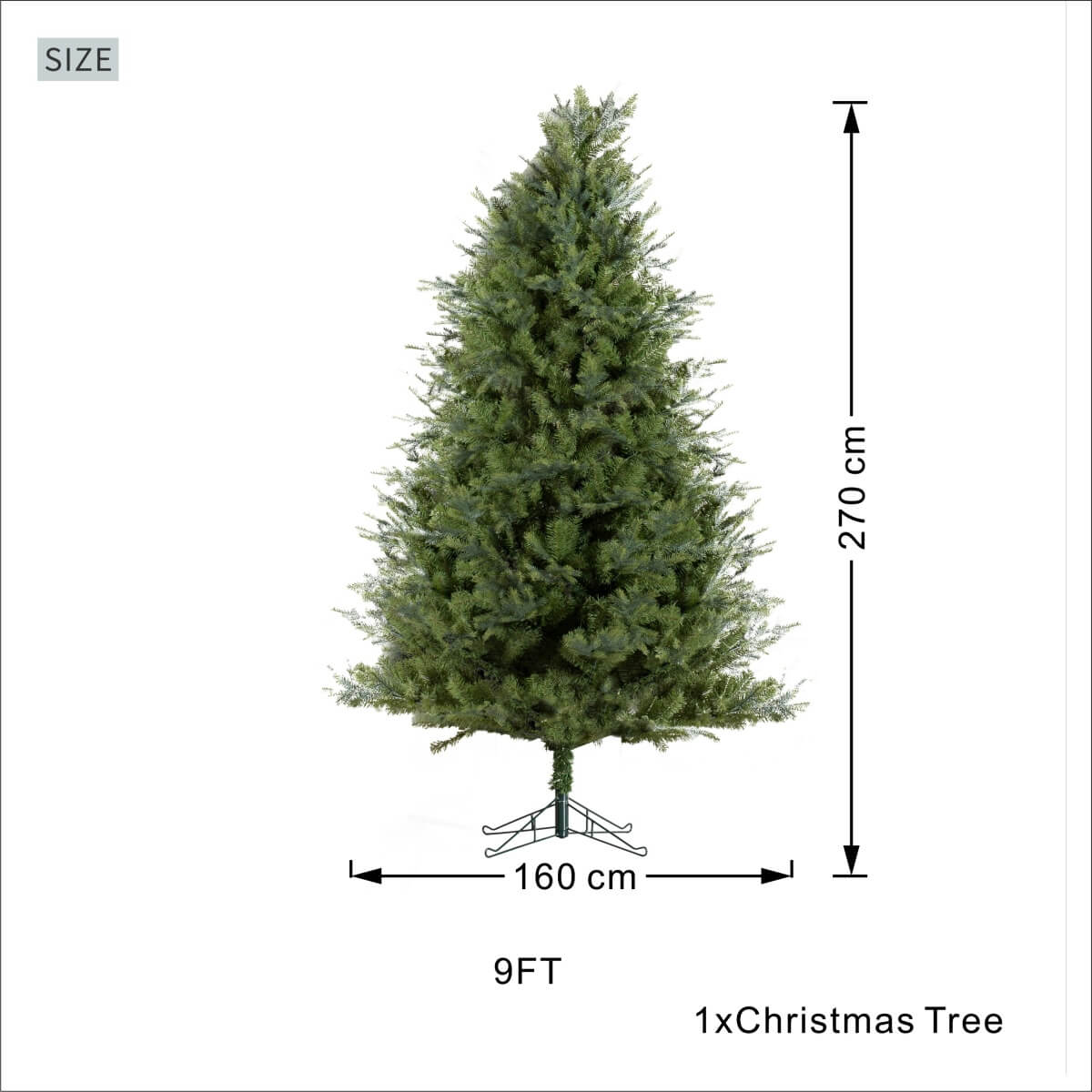 Realistic PE & PVC Artificial Christmas Tree - Full Mixed-Foliage Xmas Tree for a Lush Festive Look, 7ft/8ft/9ft