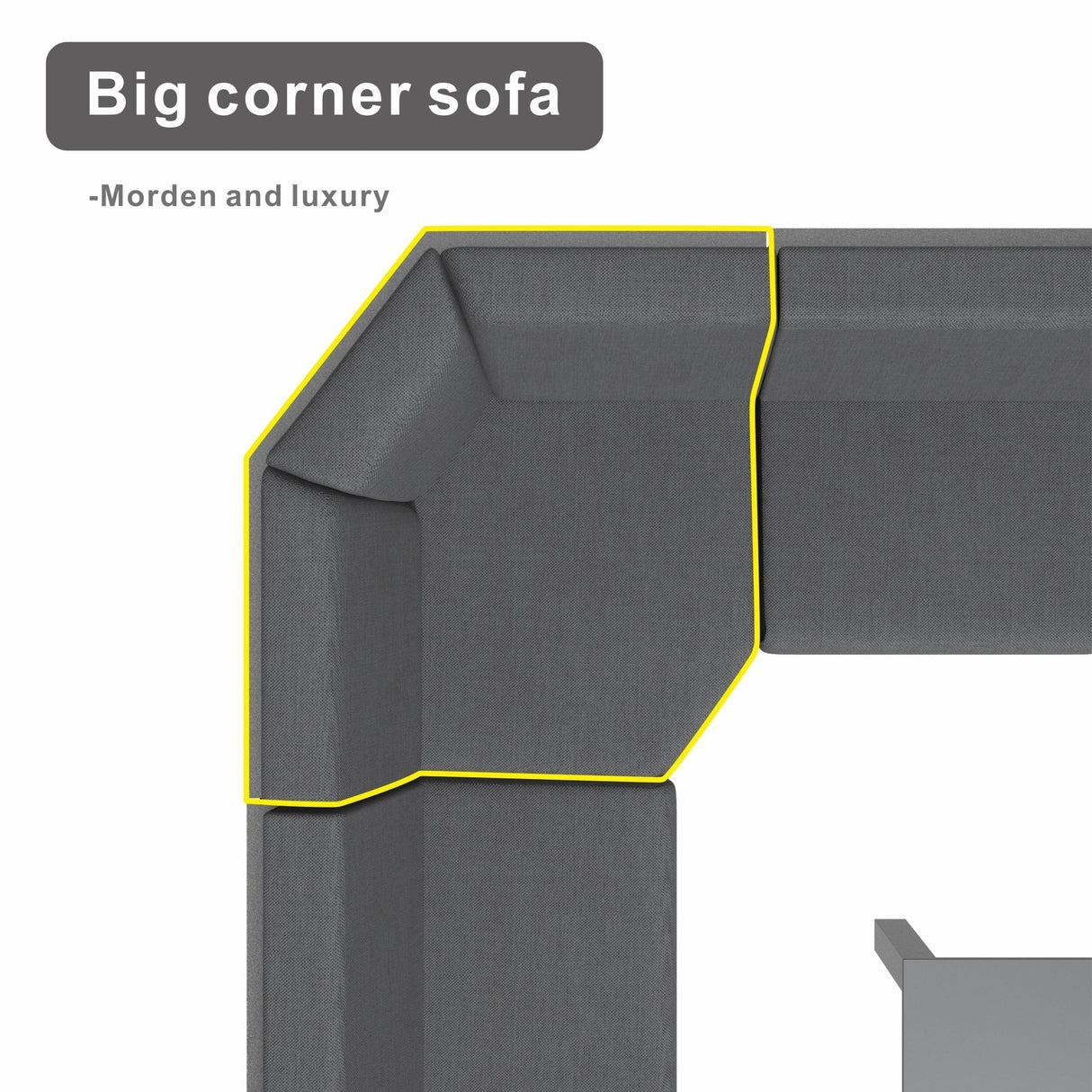 ARVE 5-Seater Modular Aluminium Outdoor Corner Sofa Set – 7 Pieces · Teak Armrests · Olefin Cushions · Ceramic Glass Coffee Table
