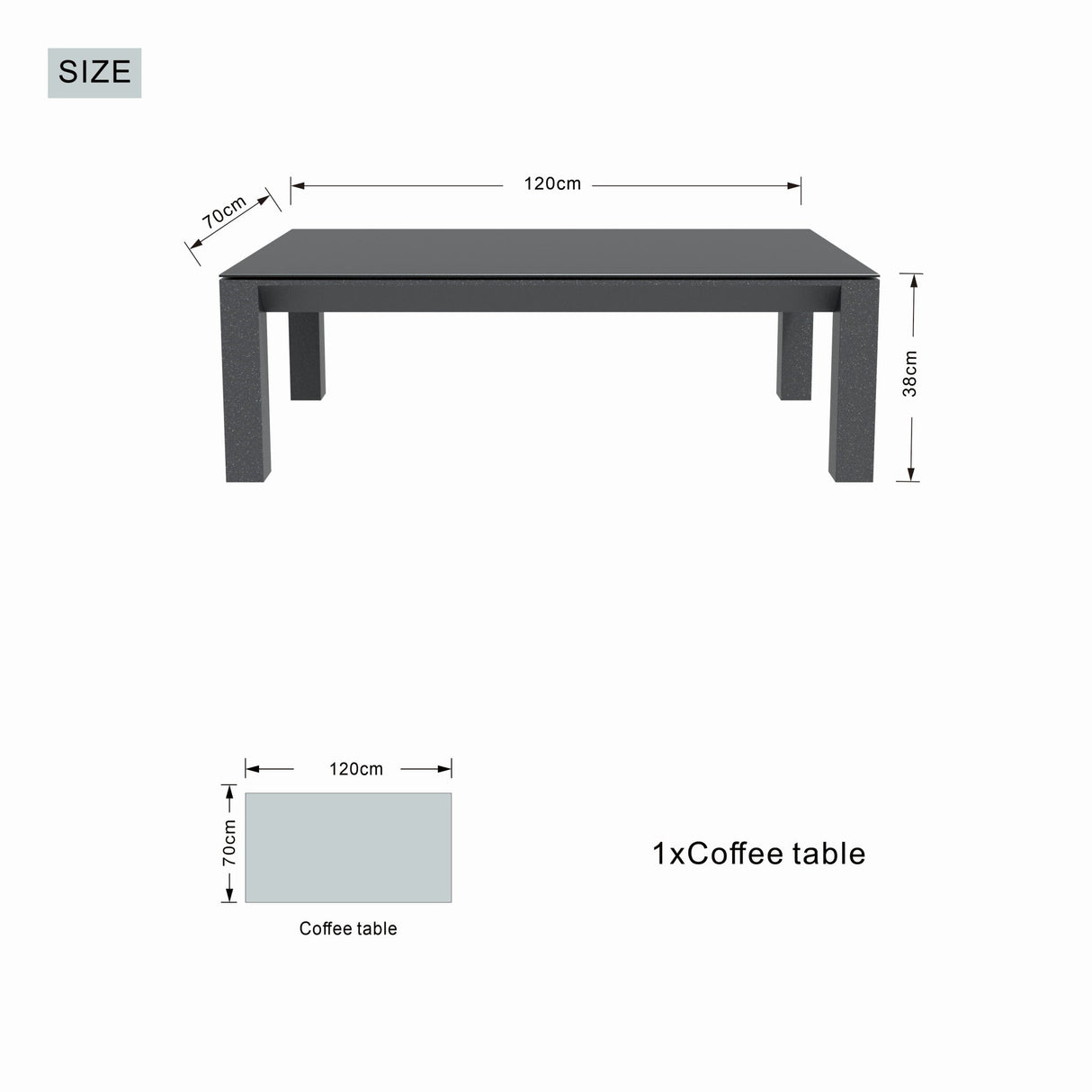 ARVE Outdoor Coffee Table – Aluminium Frame · Ceramic Glass Top