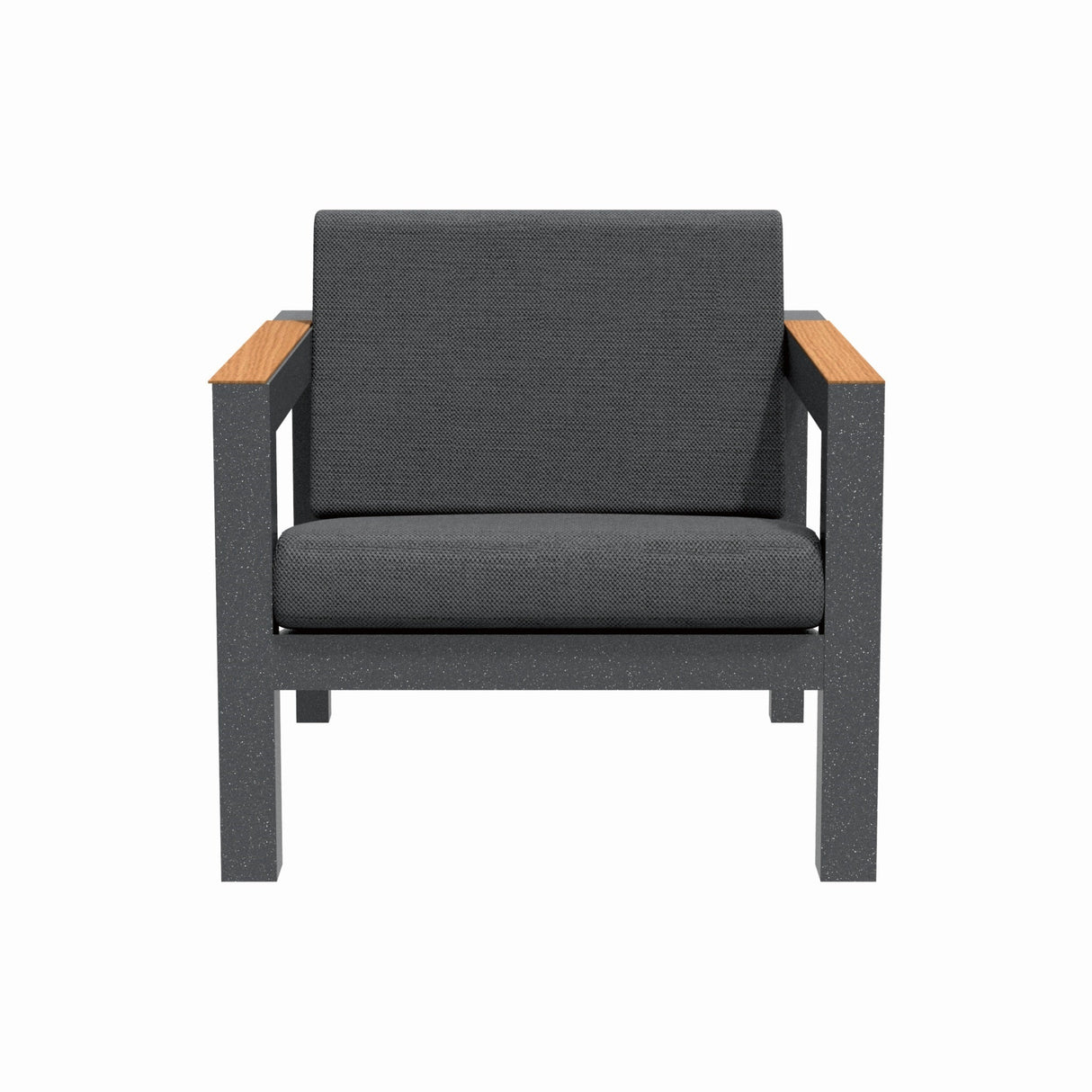 ARVE Single Outdoor Sofa – Aluminium Frame · Teak Armrests · Premium Olefin Cushions