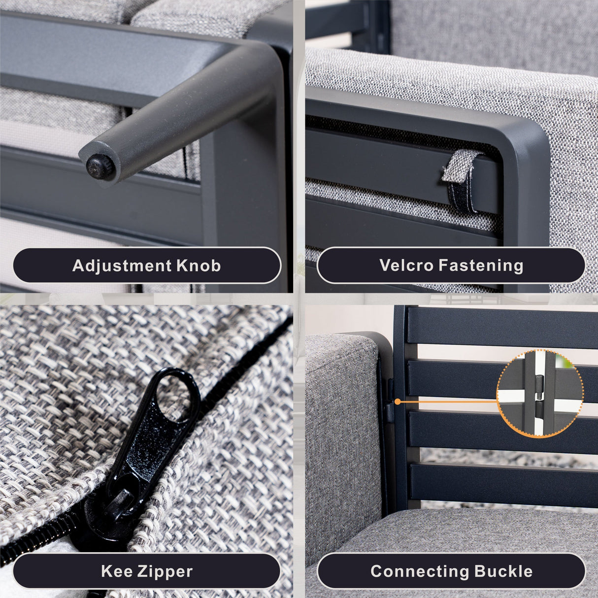 AUREL Aluminium Modular Armrest Sofa (Left & Right)