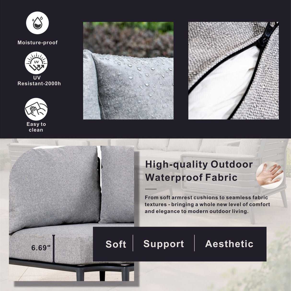 AUREL Aluminium Modular Corner Sofa