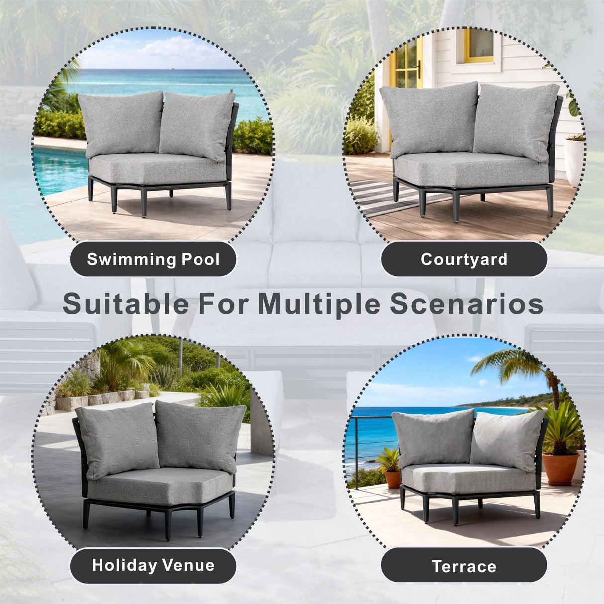AUREL Aluminium Modular Corner Sofa
