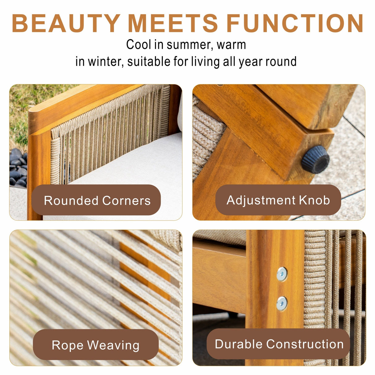 CAVEN Solid Wood Outdoor Armchair