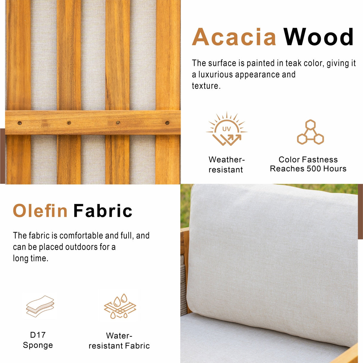 CAVEN Solid Wood Outdoor Armchair