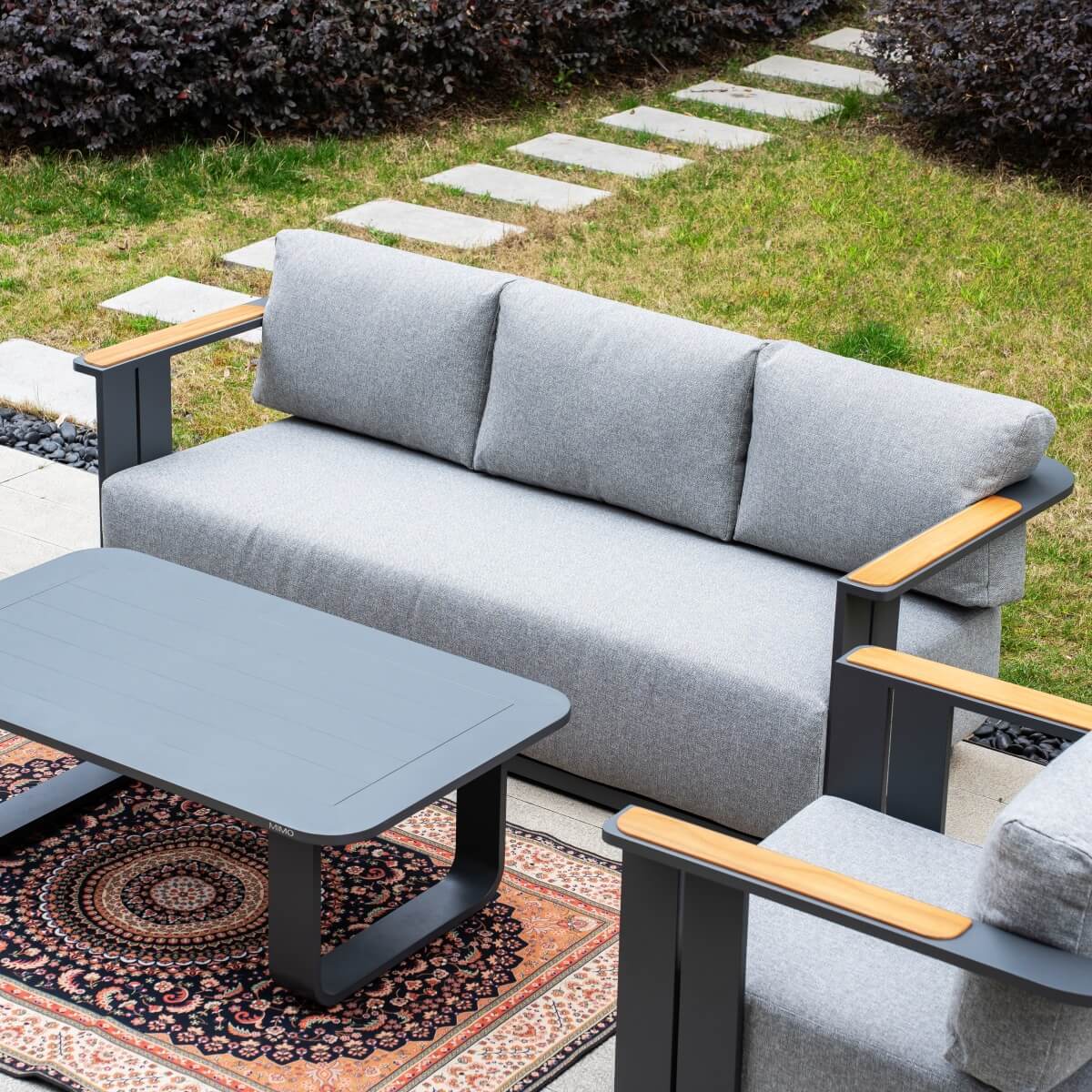 VAREL 4-Piece Sofa Set with TALARA Coffee Table (2 Armchairs + 3-Seater)
