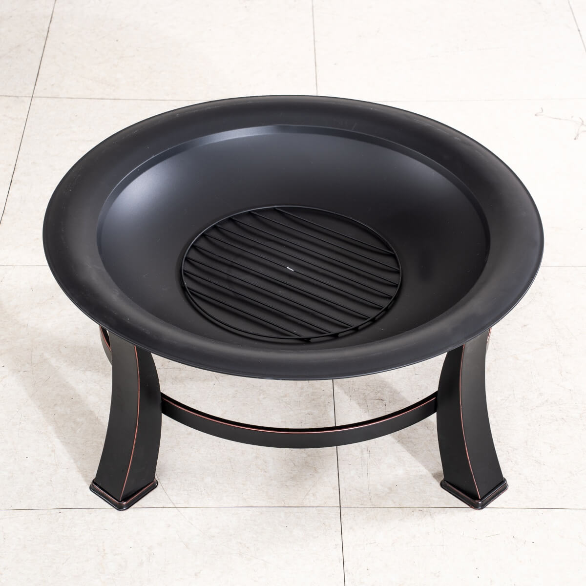 Black Portable Charcoal Fire Pit – Detachable Outdoor BBQ and Fire Bowl