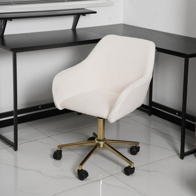 Adjustable Height Swivel Chair with New Teddy Fabric for Home and Office - PAC-2401RC