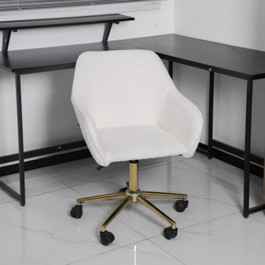 Adjustable Height Swivel Chair with New Teddy Fabric for Home and Office - PAC-2401RC