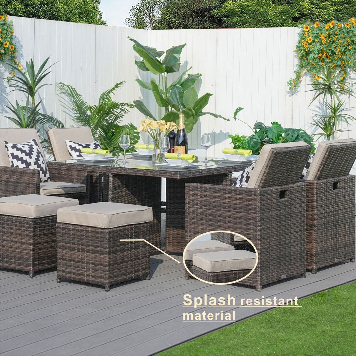 4-Seat Cube Outdoor Dining Table (PAD-3233B-Table)