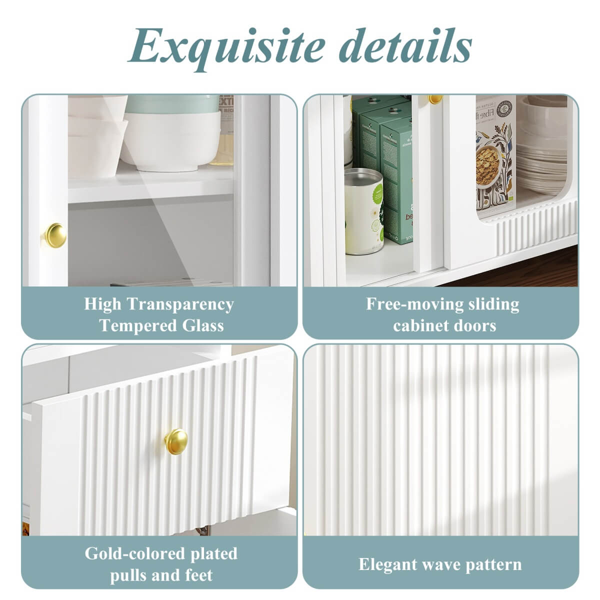 Multifunctional Bar Table – Dining & Storage Cabinet with Rotating Extendable Top and Glass Doors