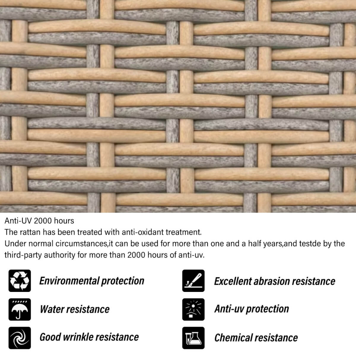 Garden Corner Sofa Set – Khaki Rattan Outdoor Furniture with Coffee Table and 2 Stools