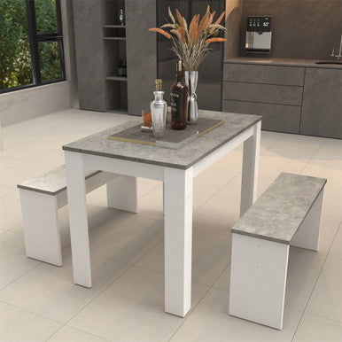 3-Piece Rectangular Dining Set with Two Benches for Kitchen - PAD-2461D