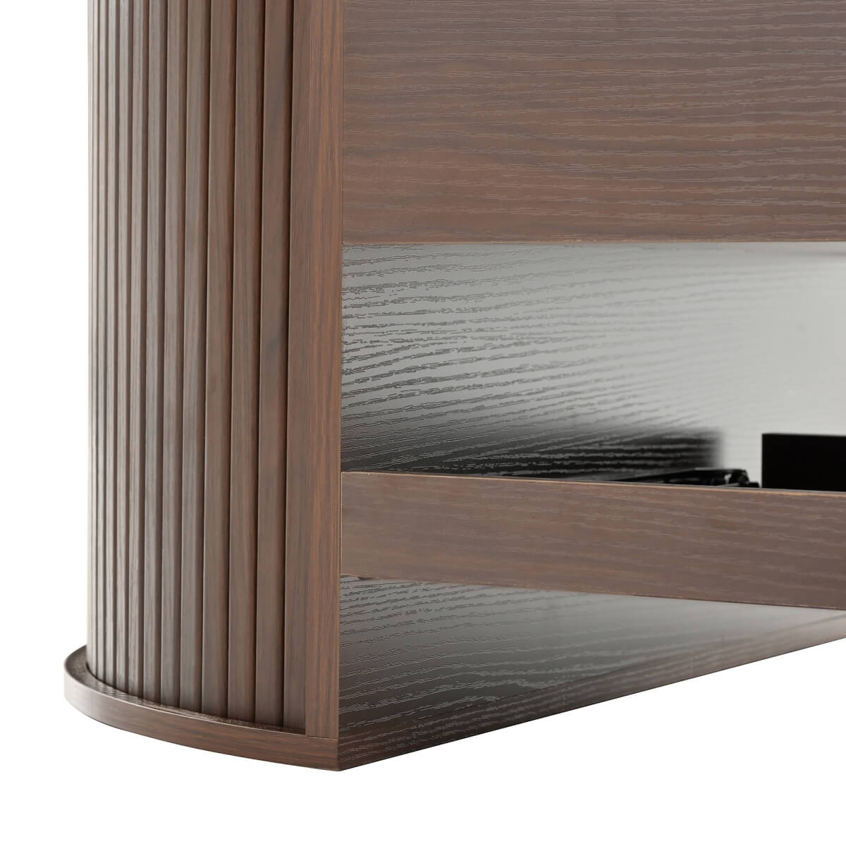 Lift-Top Coffee Table with Curved Wood Sides - Extendable Storage Centre Table for Living Room