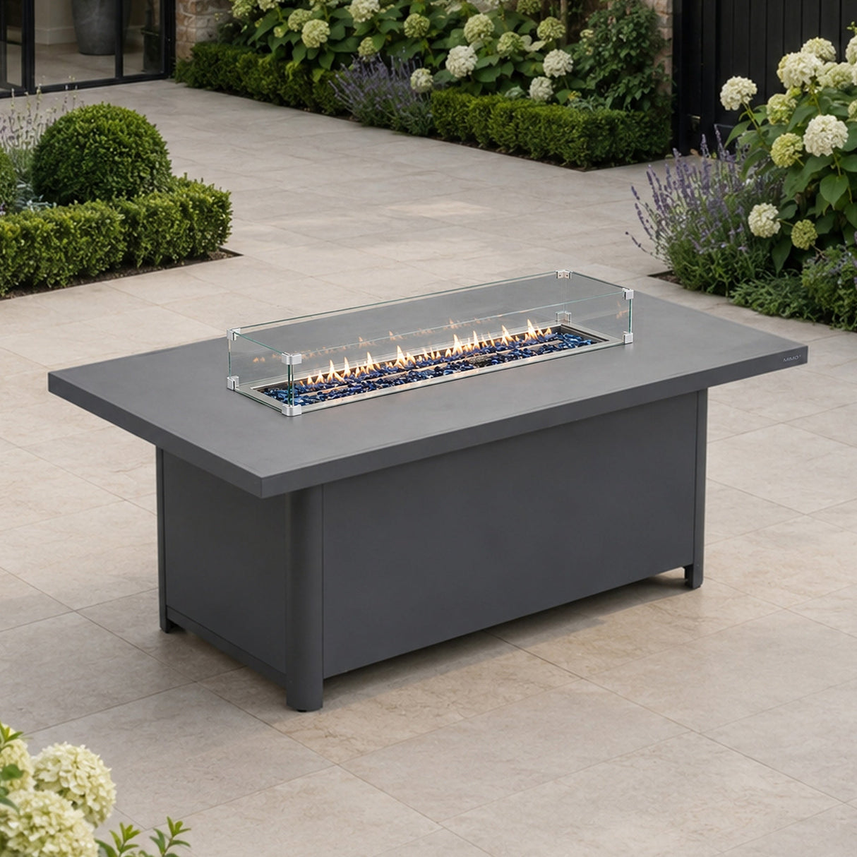 TALARA 7-Piece Outdoor Dining Fire Pit Set with 6 Dining Chairs