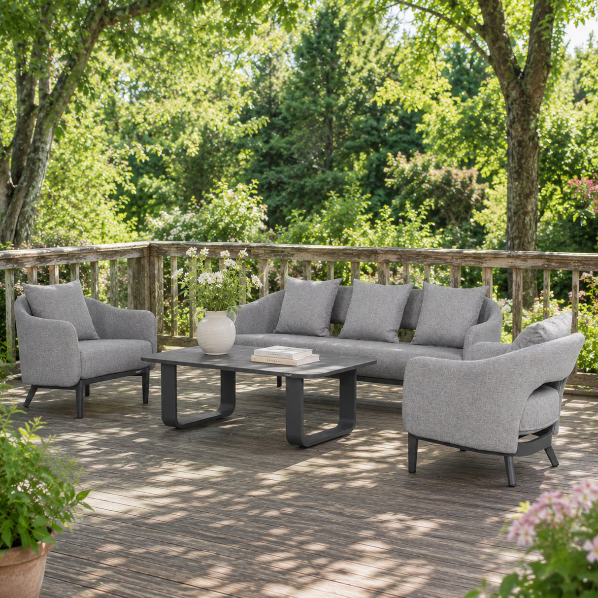VELORA Aluminium Outdoor Sofa Set with TALARA Coffee Table