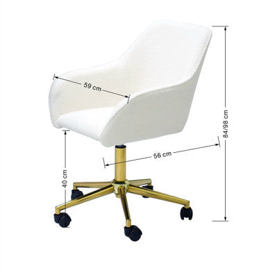 Adjustable Height Swivel Chair with New Teddy Fabric for Home and Office - PAC-2401RC