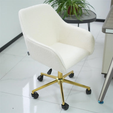 Adjustable Height Swivel Chair with New Teddy Fabric for Home and Office - PAC-2401RC