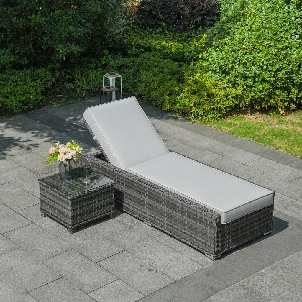 Outdoor Wicker Chaise Lounge (PAL-1128-GR)