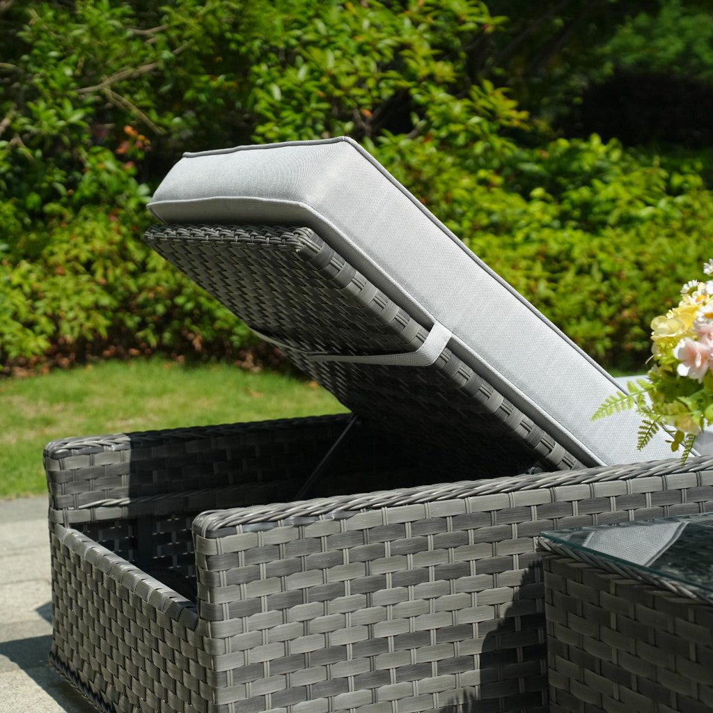 Outdoor Wicker Chaise Lounge (PAL-1128-GR)