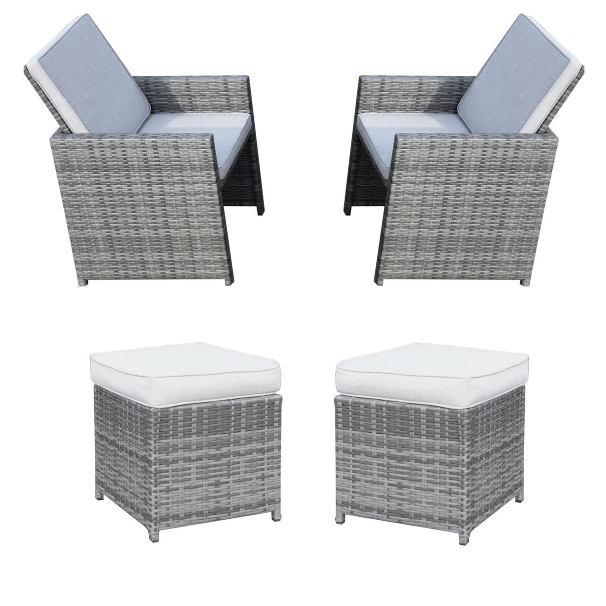 Outdoor Armchairs with Ottomans (PAD-3233B-C&O) - Abrihome UK