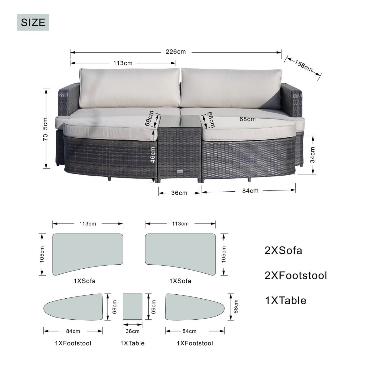 Outdoor Daybed (PAL-1202)