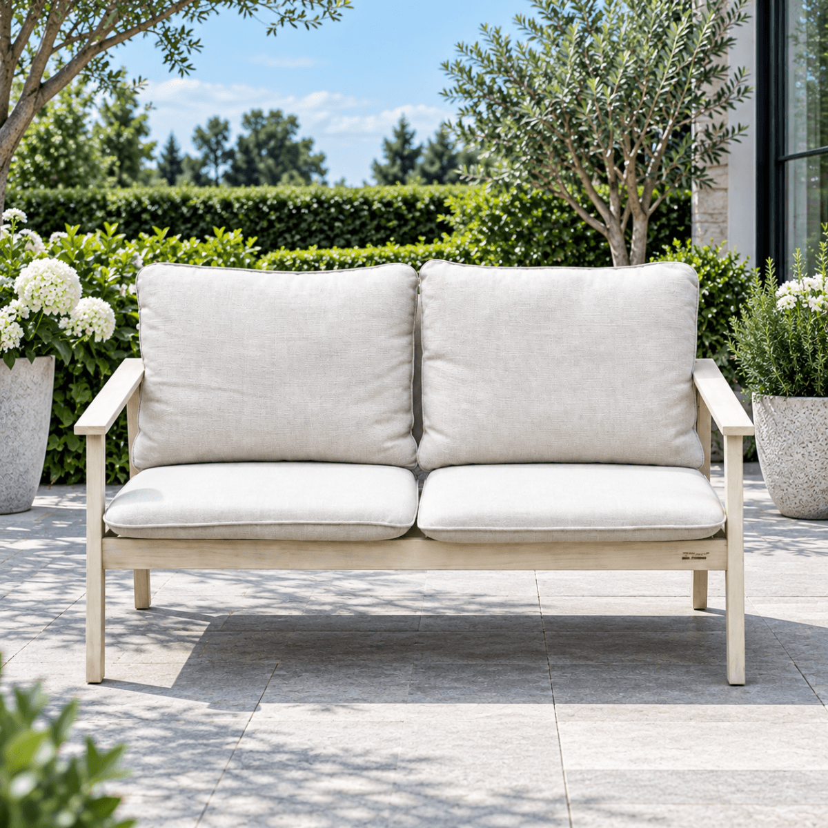 Solid Wood 2-seater Sofa