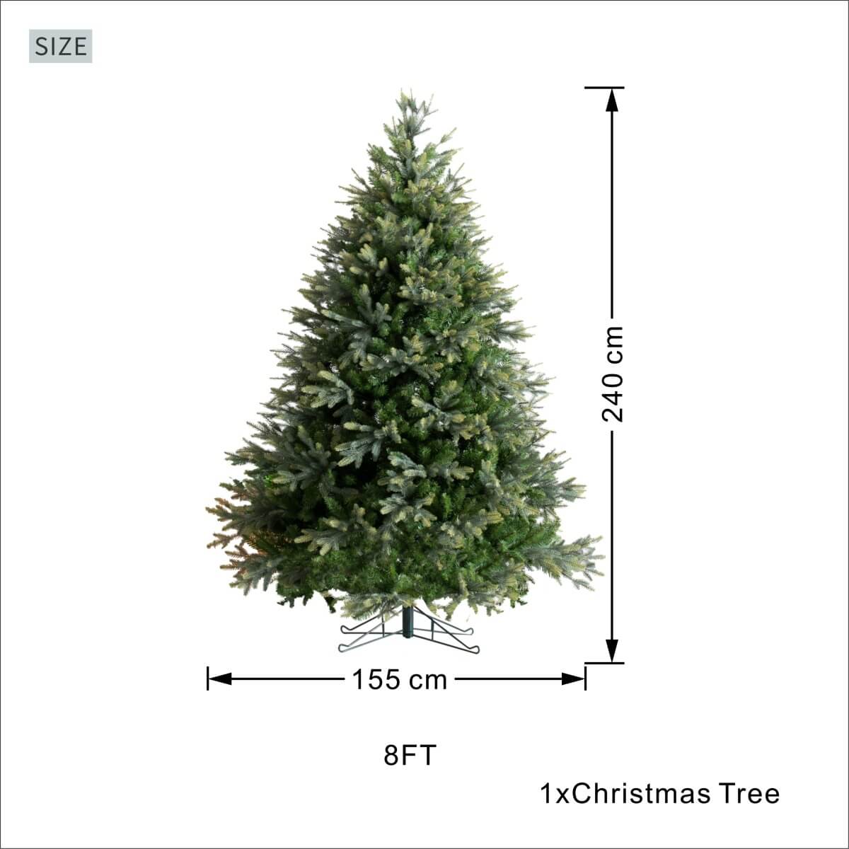 Lush Full Green Artificial Christmas Tree - Realistic Xmas Tree for Festive Home Decoration, 7ft/8ft/9ft