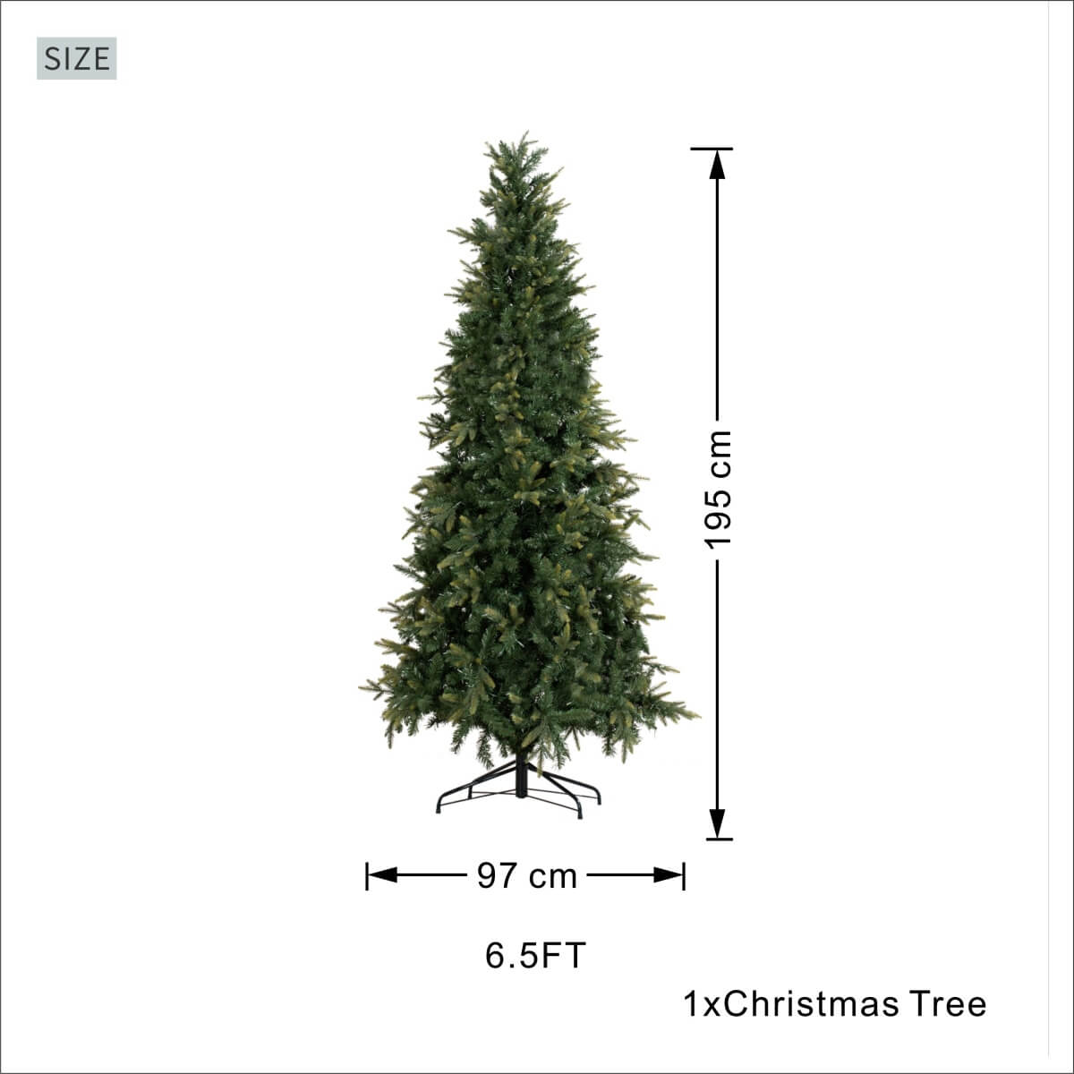 Pre-Lit Artificial Christmas Tree - Realistic Full Green Xmas Tree with LED Lights for Indoor Home Decoration