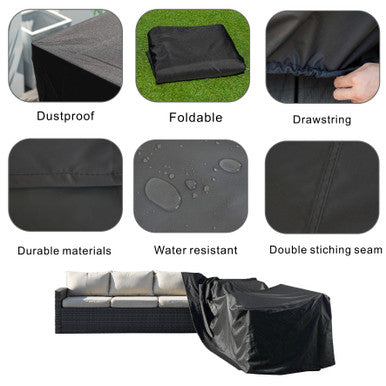Waterproof L-Shaped Outdoor Sofa Cover RC-26L/27L – Heavy Duty, All-Season Protection