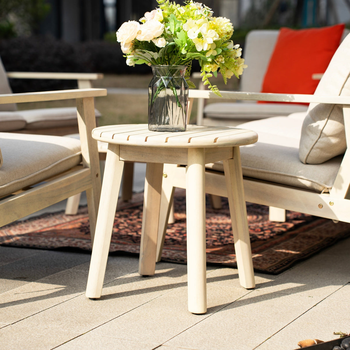 6-Piece Wood Outdoor Sofa Set – 7-Seater