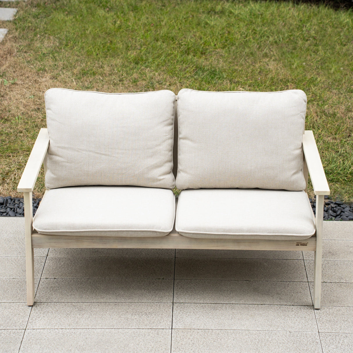 Solid Wood 2-seater Sofa