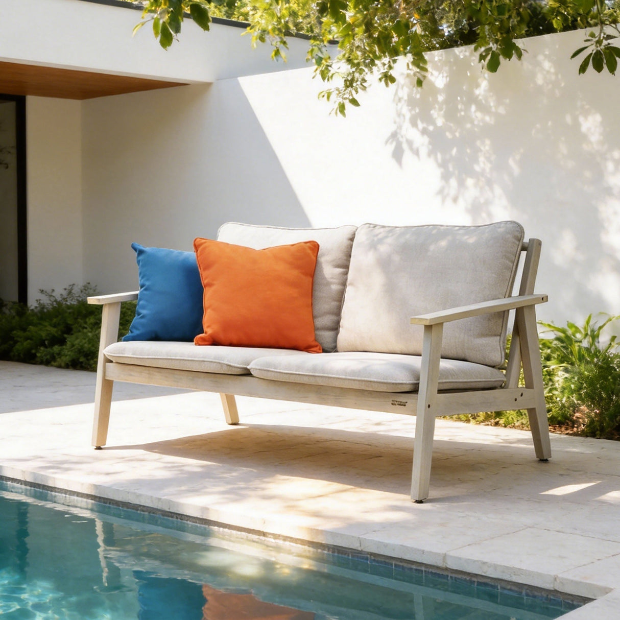 Solid Wood 2-seater Sofa