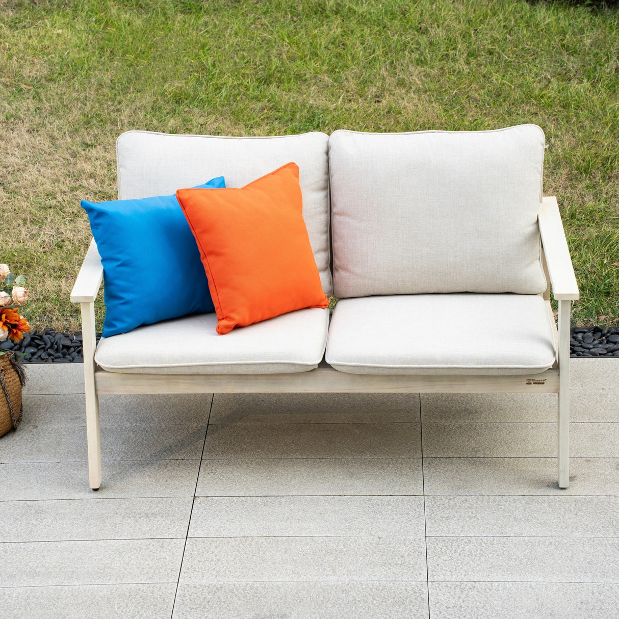 Solid Wood 2-seater Sofa