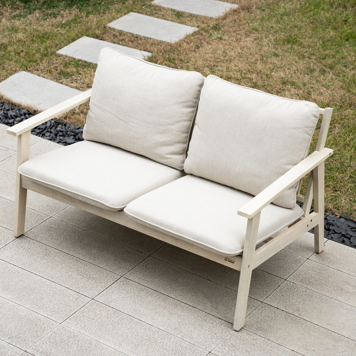 Solid Wood 2-seater Sofa