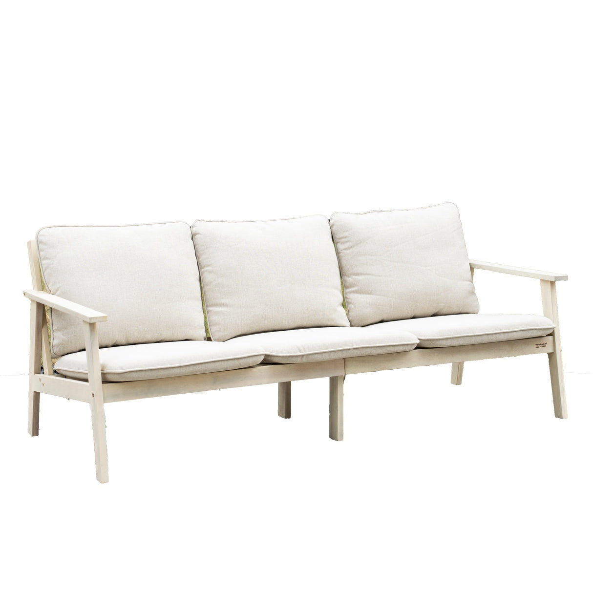 Solid Wood 3-Seater Sofa