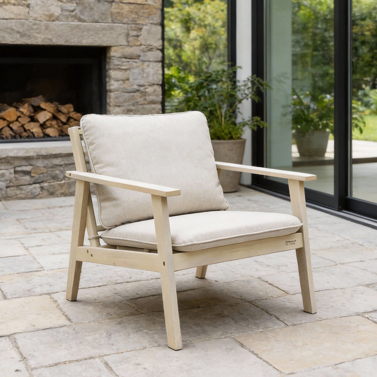 Solid Wood Single Seater Sofa Set of 2