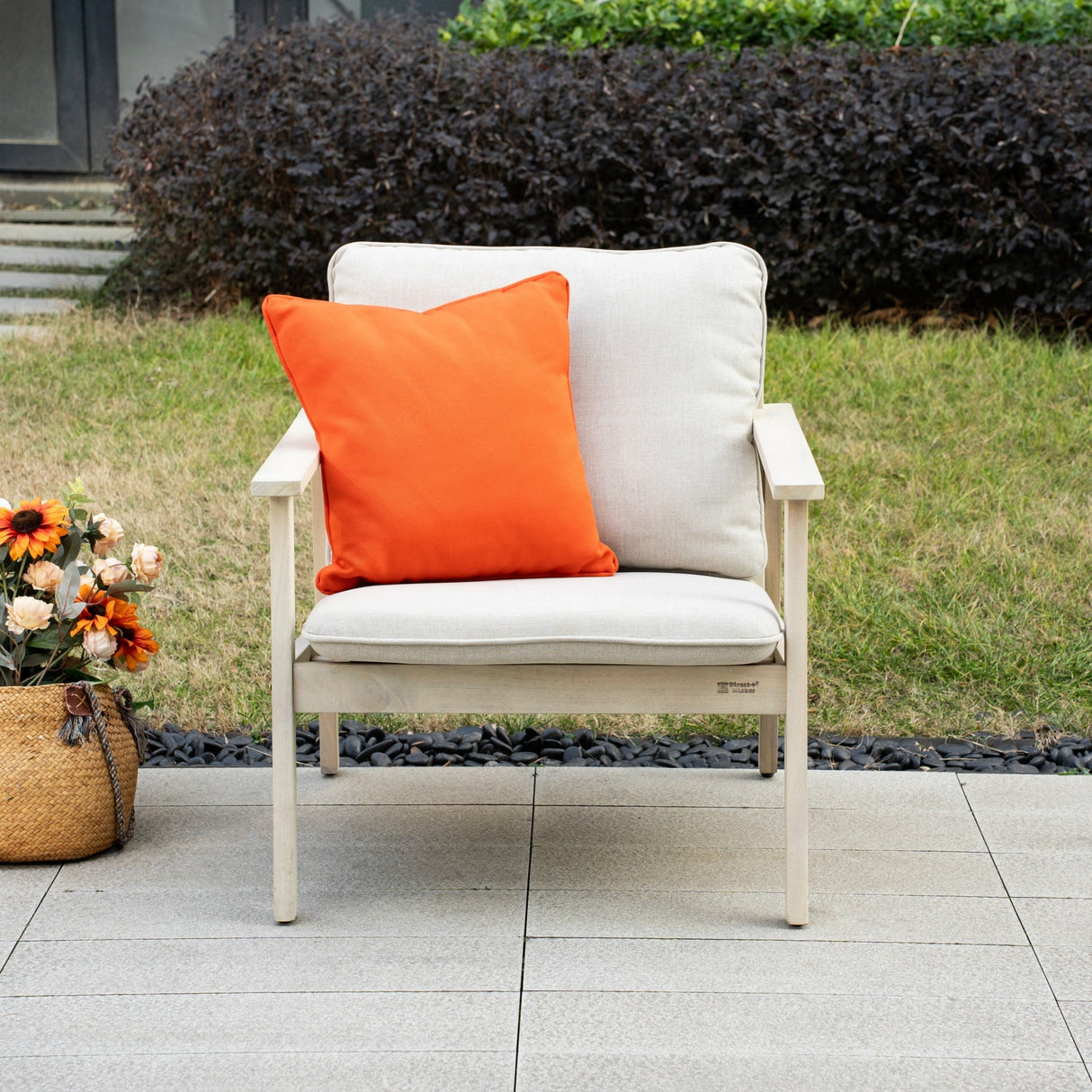 Solid Wood Single Seater Sofa Set of 2